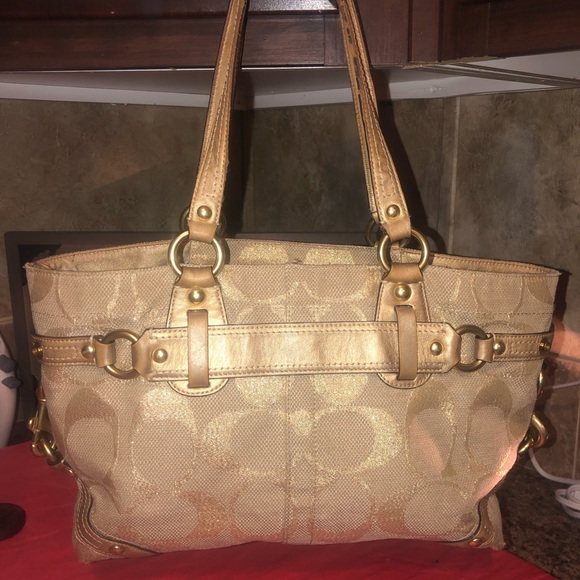 Gold Coach Shoulder Bag - Picture 2 of 4